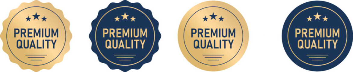 Premium Quality Golden Badges Set Featuring Elegant Metallic Style for Luxury Branding, Product Certification, Awards, and Professional Trust Labels