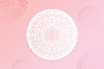 Ethnic Mandala Festive Element Design On Pink Background. Vector Illustration For Festival Sale Elements