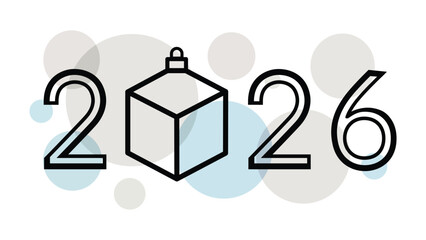 2026 new year festive icon with ornament