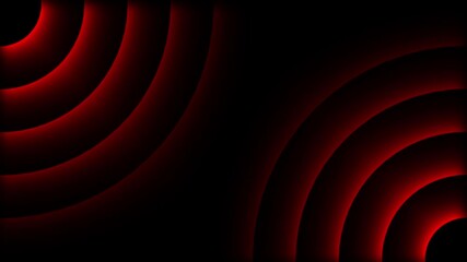 Abstract red glowing curves in opposite corners with smooth arcs, luminous lines, and dynamic light animation. Red Glowing Arcs in Opposite Corners on animated Black Background abstract curves. - Powered by Adobe