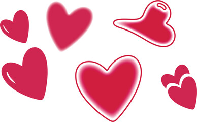 Valentine three hearts set.eps