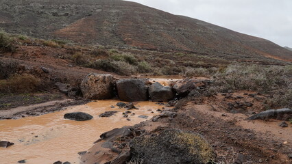 rainy day in a desert and arid place