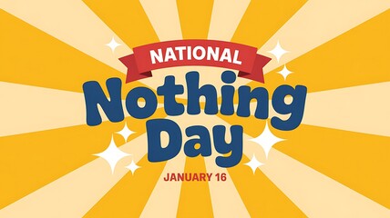 National nothing day celebration with bright yellow background design
