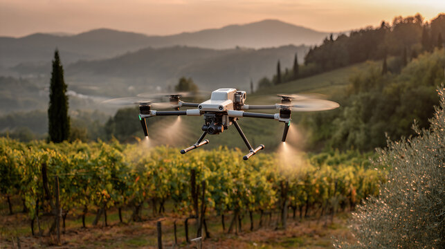 Futuristic agritech innovation managing vineyard health via remote sensing device