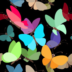 Butterflies seamless pattern