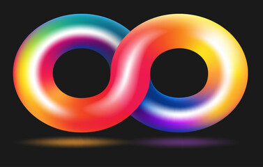 Rainbow color infinity sign
