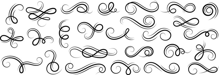 Retro swirls in ornament line style