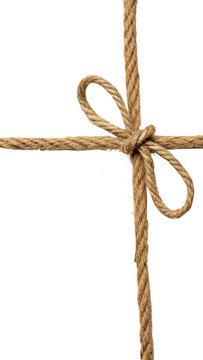 Rustic rope bow knot, transparent background