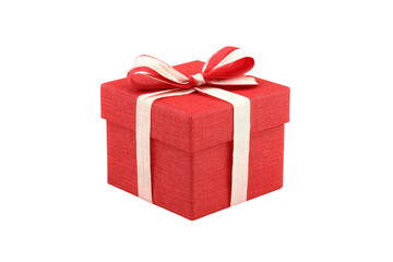 Obraz premium Decorative gift box with ribbon accent isolated on transparent background