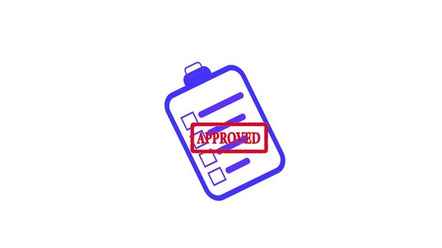 Simple blue outline icon of a clipboard with a checklist and four checkboxes on a animation white background to-do list, checklist and four marked boxes, delivering a clean animated to-do list symbol
