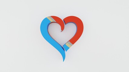 3D love concept featuring romantic heart symbols and elegant love typography, perfect for Valentine&rsquo;s Day designs, couple themes, wedding graphics, romantic branding, social media visuals, and modern 