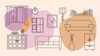 Modern living room interior with sofa and decor © freelancemoment