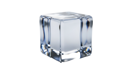 Melting ice cube on metal surface