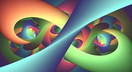 Vibrant Abstract Flowing Colors Gradient Tube Infinity Design