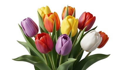 Fototapeta premium Vibrant tulip bouquet