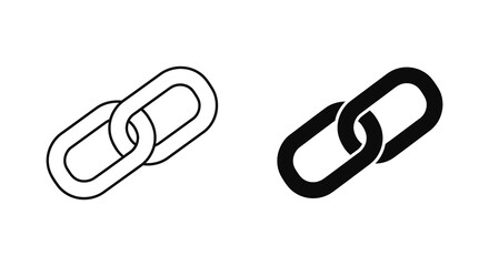 Interlocking chain links depicted in contrasting line styles featuring a dark silhouette