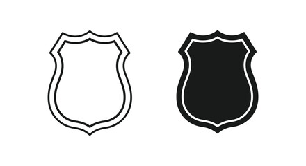 Two ornate shield shapes one outlined and one solid black a striking silhouette © ArtBySalea07