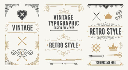 Vintage typographic design elements with retro style and classic aesthetic for branding and creative projects