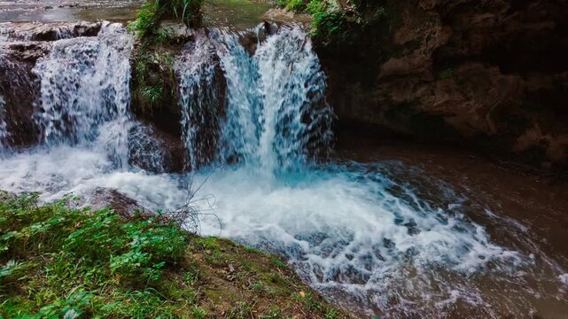 Spectacular Aniene Falls in Villa Gregoriana, Tivoli, Lazio, Rome, Italy