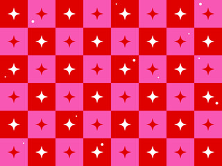 Mid Century Modern starbursts seamless pattern. Valentine's Day