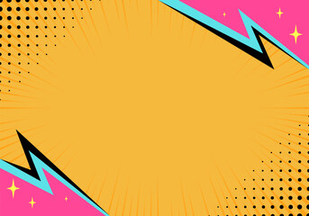 Comic abstract bright background. Comic colorful background with thunder