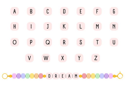 Alphabet letter beads. Kid beaded bracelets design kit. Best friends forever BFF, besties and lucky handmade jewelry, DIY friendship bracelet