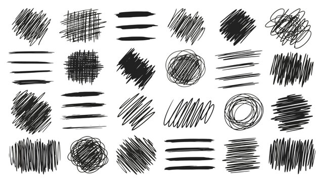 Abstract Vector Brush Strokes and Scribbles Collection for Creative Design