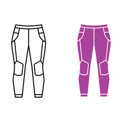 Purple sports pants with white outlines athletic