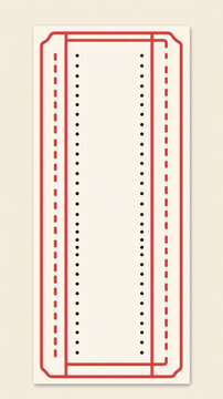 Retro punch card design with red border and perforations