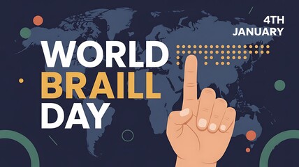 World braille day awareness poster promoting inclusive communication

