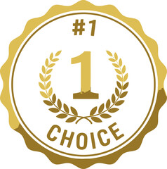 Gold Number One Choice Award Badge Vector &ndash; Premium Quality Winner Seal Design