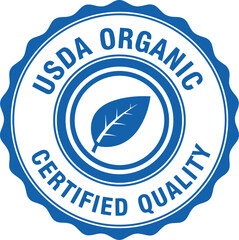 USDA Organic Certified Quality Seal Badge Vector for Food Packaging and Product Labeling