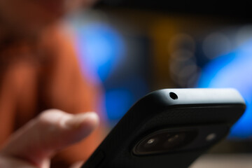 Close-Up Of Hand Holding Smartphone For Mobile Communication And Online App Use, Everyday Technology Device Screen For Messaging, Browsing And Connected Lifestyle