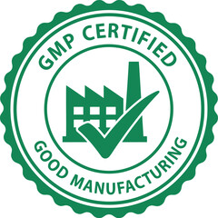 GMP Certified Badge Vector &ndash; Good Manufacturing Practice Quality Assurance Seal Icon