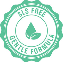SLS Free Gentle Formula Badge Icon for Natural Skincare and Organic Cosmetic Packaging