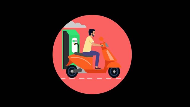 A man riding an electric bike on alpha 