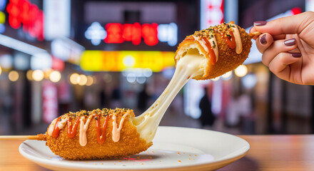 mozzarella corn dog korean 