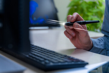 Hand Using Digital Interface Slider To Change Software Settings Such As Screen Brightness System Preferences User Controls And Personalized Workspace Adjustment