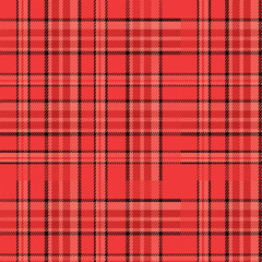 Seamless Red Black Plaid Pattern Classic Textile Clothing Fashion Design Background