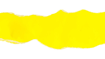 Bright Yellow Torn Paper Strip with Transparent Background ripped paper yellow paper