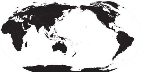 Pacific Centered World Map Editable Vector © Griffin9678