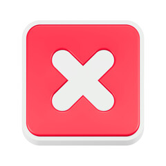 Fototapeta premium cross sig icon 3d red button