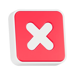 Obraz premium cross sign icon 3d render red button
