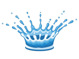 Fototapeta premium Water splash crown effect with blue hues creates an elegant visual impact of dynamic water movement