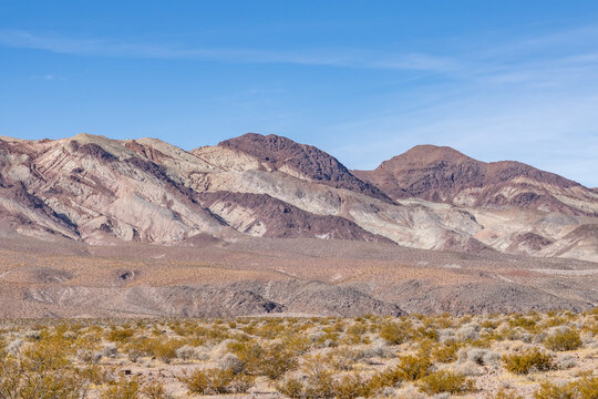 Death Valley National Park, Inyo County, California. Black Mountains (Amargosa Range System). Alluvial deposits. Dantes View Road. Mojave Desert.
