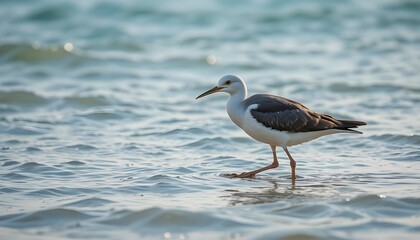 Obraz premium a beautifull bird walking on sea water