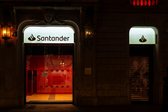 Santander bank office in Barcelona, Catalonia, Spain