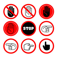 stop sign icon set