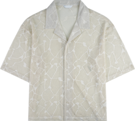 Beige snakeskin print shirt