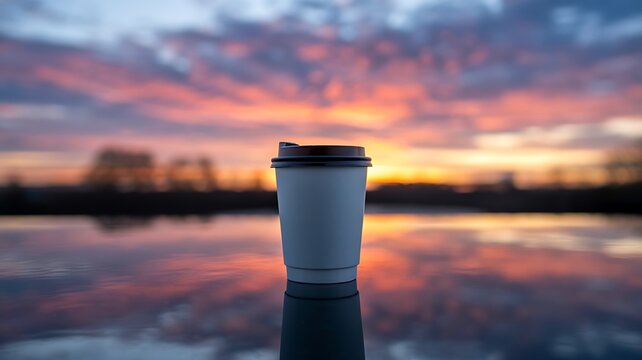 Sunset coffee reflection - Powered by Adobe